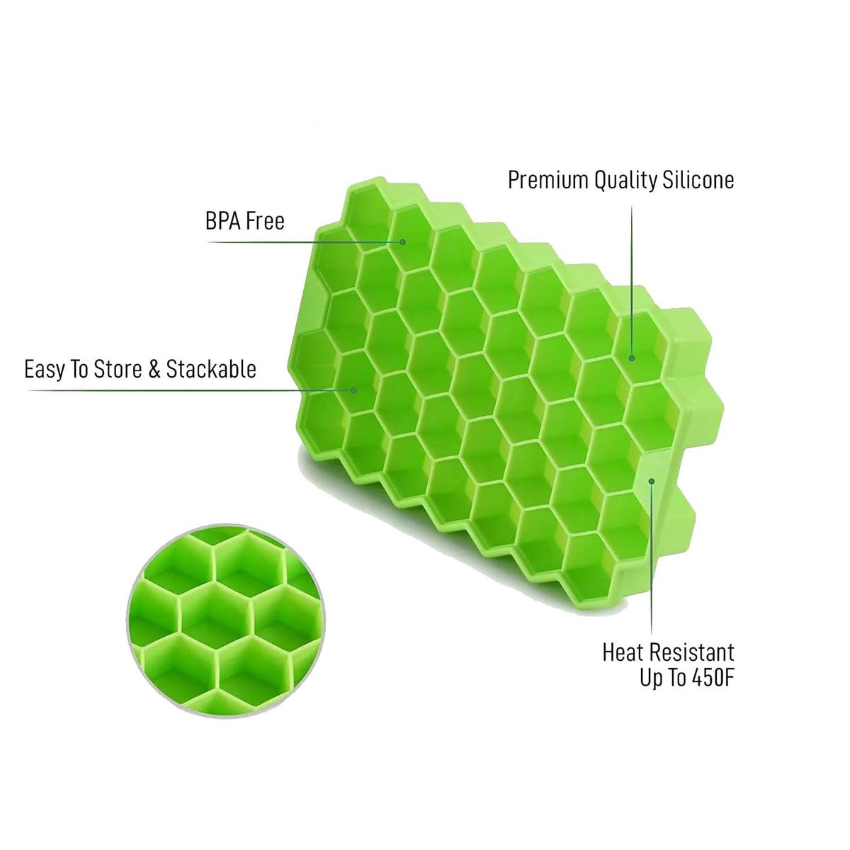 Honeycomb Silicone Ice Cube Tray (37 Ice Cubes)