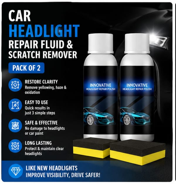 Car Headlight Repair Fluid & Scratch Remover Pack of 2