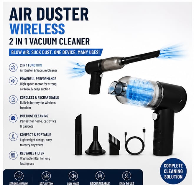 Air Duster Wireless 2 in 1 Vacuum Cleaner