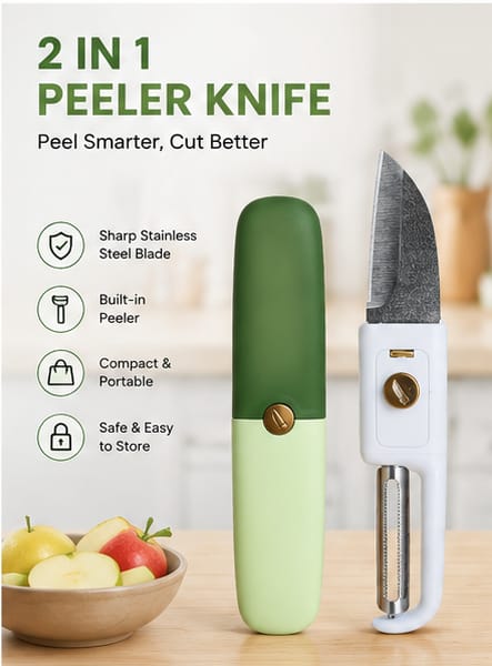 2-in-1 Knife for Cutting and Peeling with Case