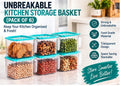 Unbreakable Kitchen Storage Containers with Handle (Pack of 6)