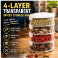 4-Layer Transparent Spices Storage Box