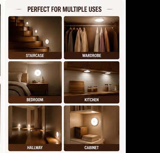Wireless Rechargeable Motion Sensor LED Night Light (Pack of 2)