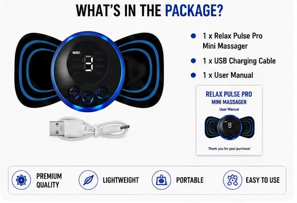 Relax Pulse Pro 8-Mode Wireless Electric Mini Body Massager