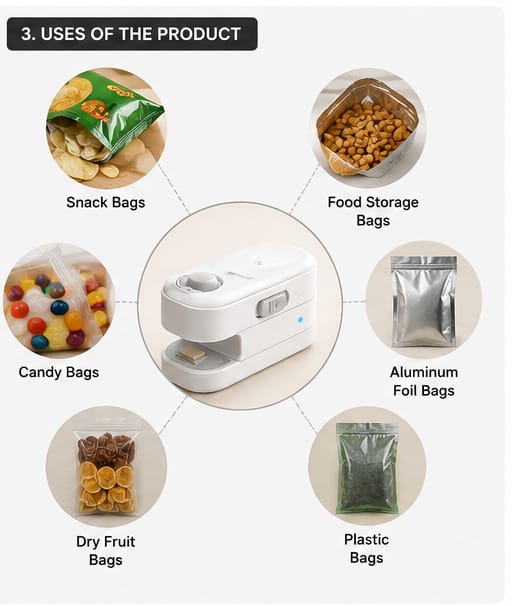 2-in-1 USB Rechargeable Magnetic Heat Sealer & Bag Cutter