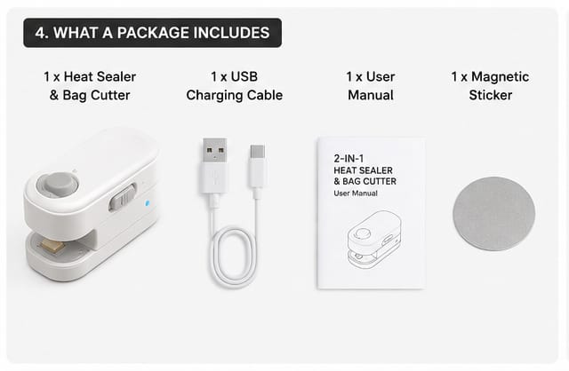 2-in-1 USB Rechargeable Magnetic Heat Sealer & Bag Cutter