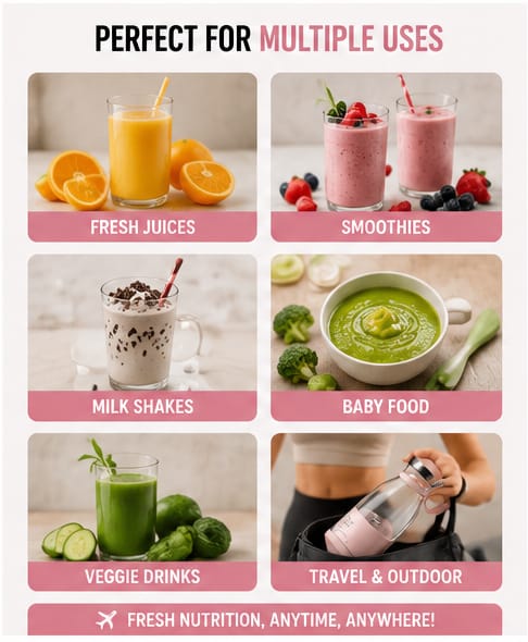 Wireless Portable Mini Blender for Juice