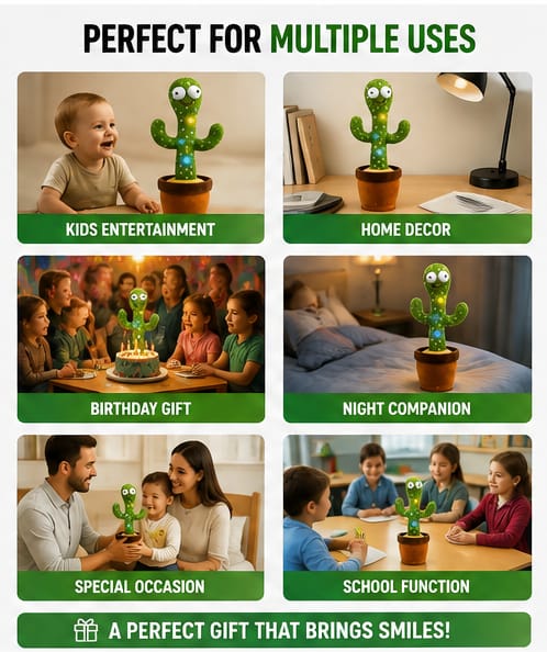 Smart Talking, Mimicking & Dancing Cactus Plush Toy