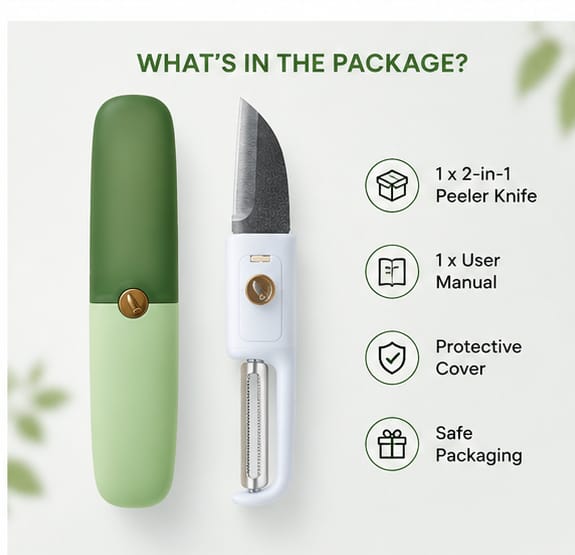 2-in-1 Knife for Cutting and Peeling with Case