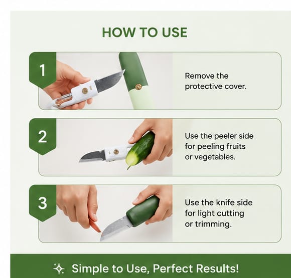 2-in-1 Knife for Cutting and Peeling with Case