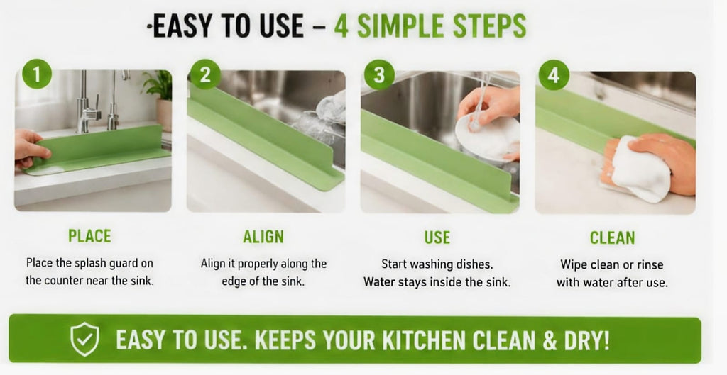 Kitchen Sink Water Splash Guard for Dish Washing