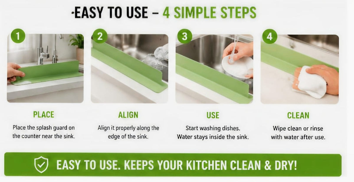 Kitchen Sink Water Splash Guard for Dish Washing
