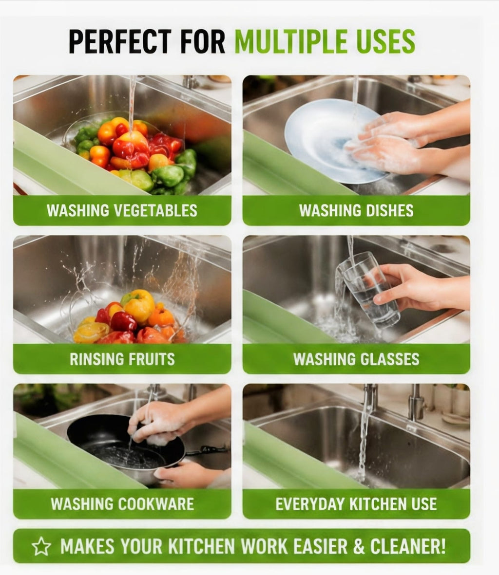Kitchen Sink Water Splash Guard for Dish Washing