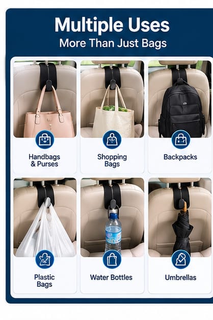 Car Seat Under Headrest Hook (Pack of 2)