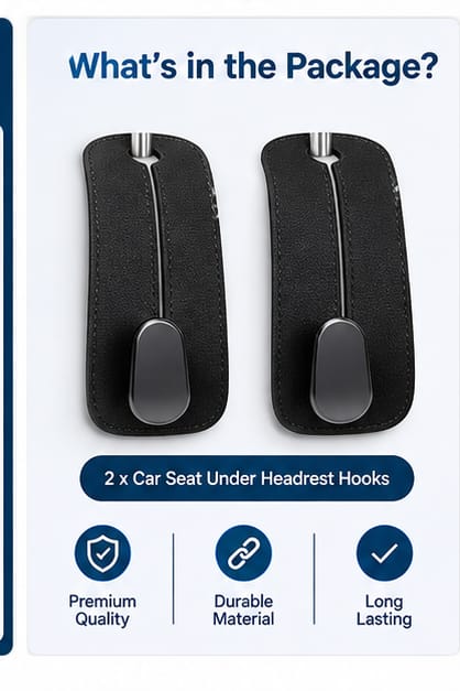 Car Seat Under Headrest Hook (Pack of 2)