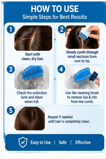 Electrical Chemical Free Head Lice Removal Comb