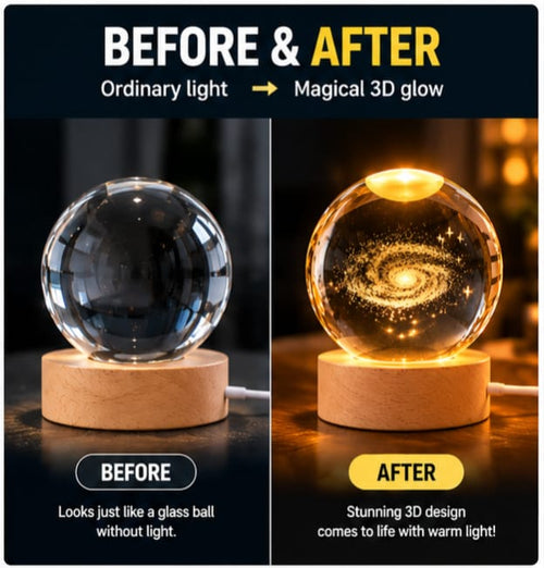 3D Crystal Lamp Ball (Assorted Design)