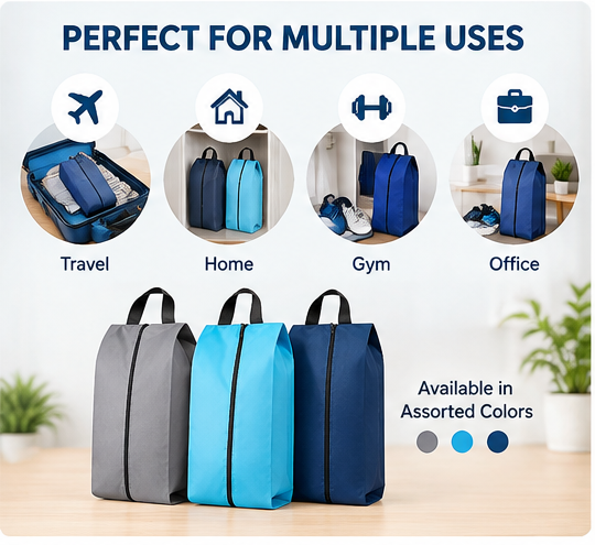 Premium Shoe Storage Bags Assorted Color (Pack of 3)