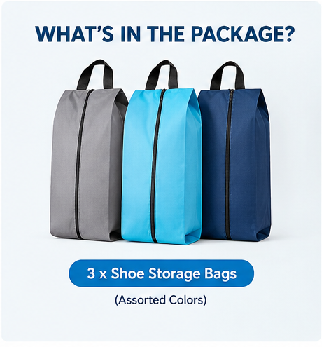 Premium Shoe Storage Bags Assorted Color (Pack of 3)