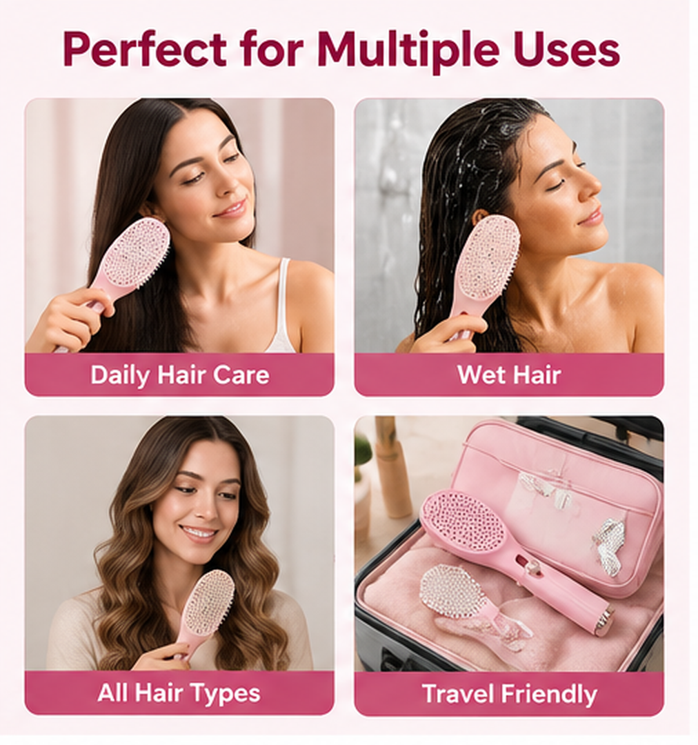 Self Cleaning Hairbrush 2 in 1 Comb