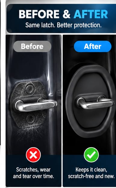 Car Silicone Door Latch Lock Protective Cover (Pack of 4)