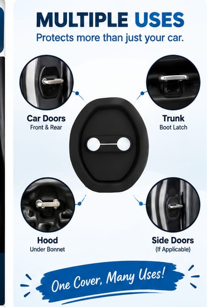 Car Silicone Door Latch Lock Protective Cover (Pack of 4)