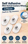 Self Adhesive Mini Swivel Casters Wheels 4 Pieces