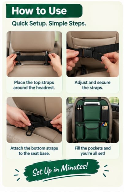 Car Seat Back Organizer Storage (Pack of 2)