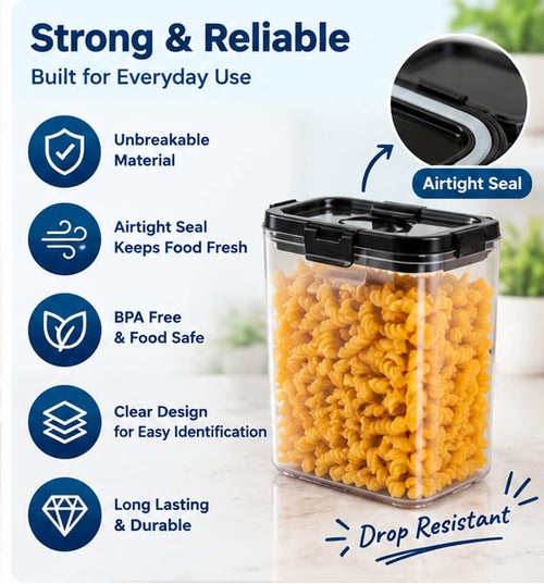1100 ML Unbreakable Airtight Kitchen Storage Container (Pack of 8)