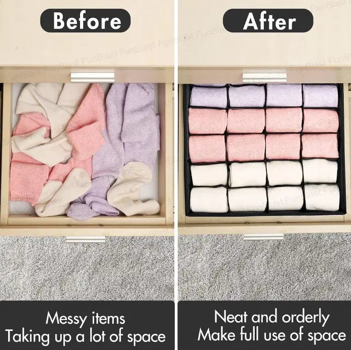 Drawer Organizer Box - 24 Grids (Pack of 3)